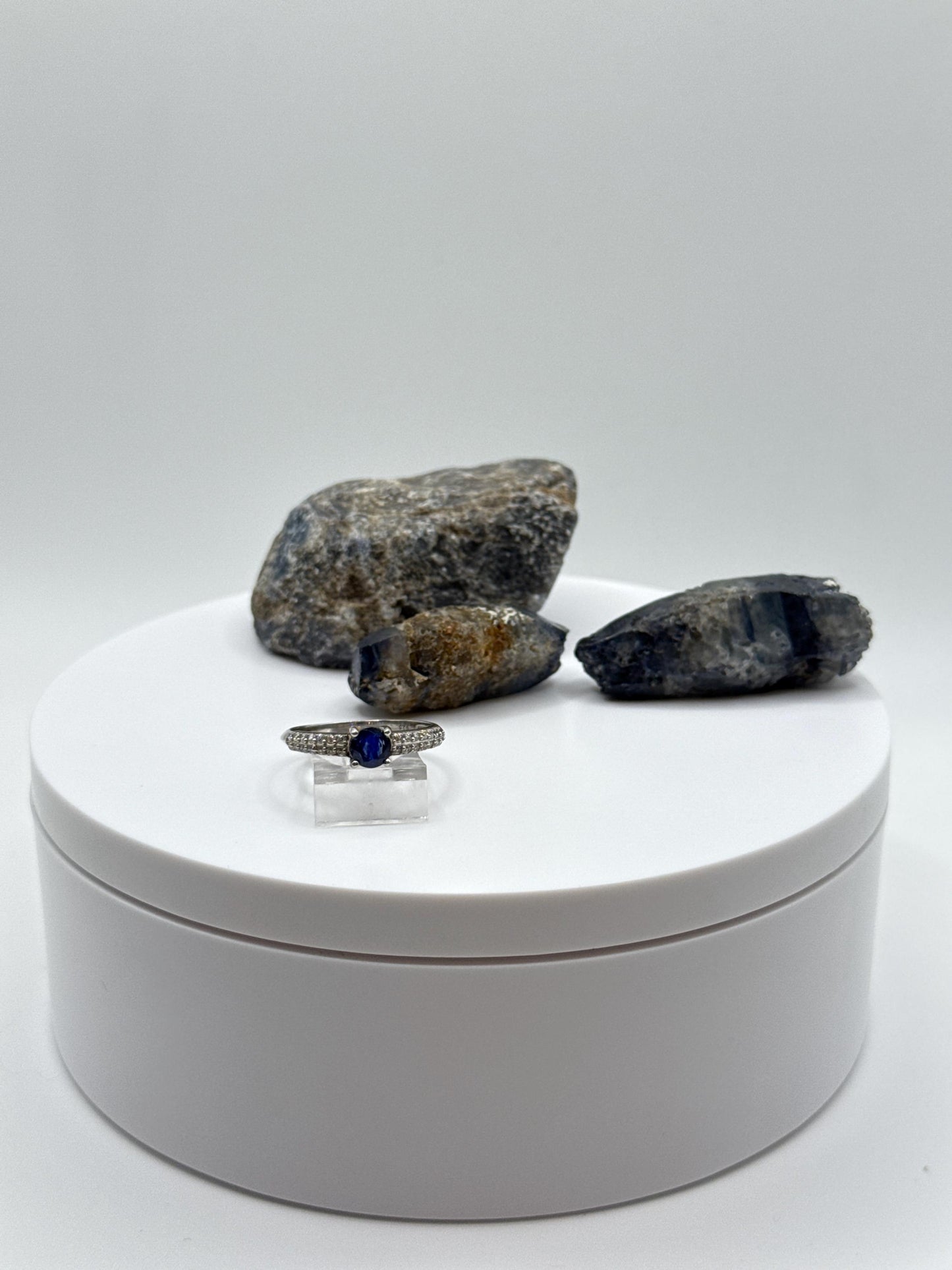 Blue Sapphire Sterling Silver Ring: September Birthstone, Size 8