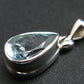 Stunning Genuine Faceted Aquamarine Gem Sterling Silver Pendant From Brazil - 0.9"
