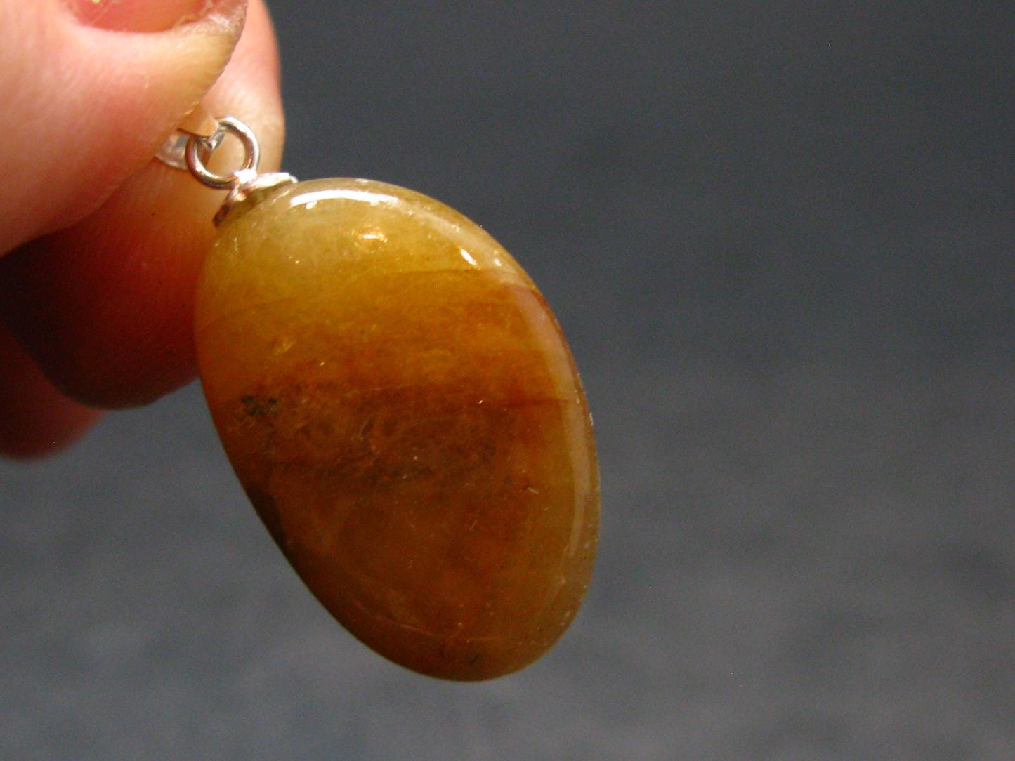 Yellow Sapphire Silver Pendant From Sri Lanka - 1.1" - 24.75 Carats