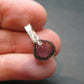 Rare Green & Red Gem Watermelon Tourmaline Crystal Slice Silver Pendant From Brazil - 0.7" - 0.64 Grams