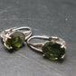 Moldavite Tektite Silver Earrings from Czech Republic - 2.94 Grams