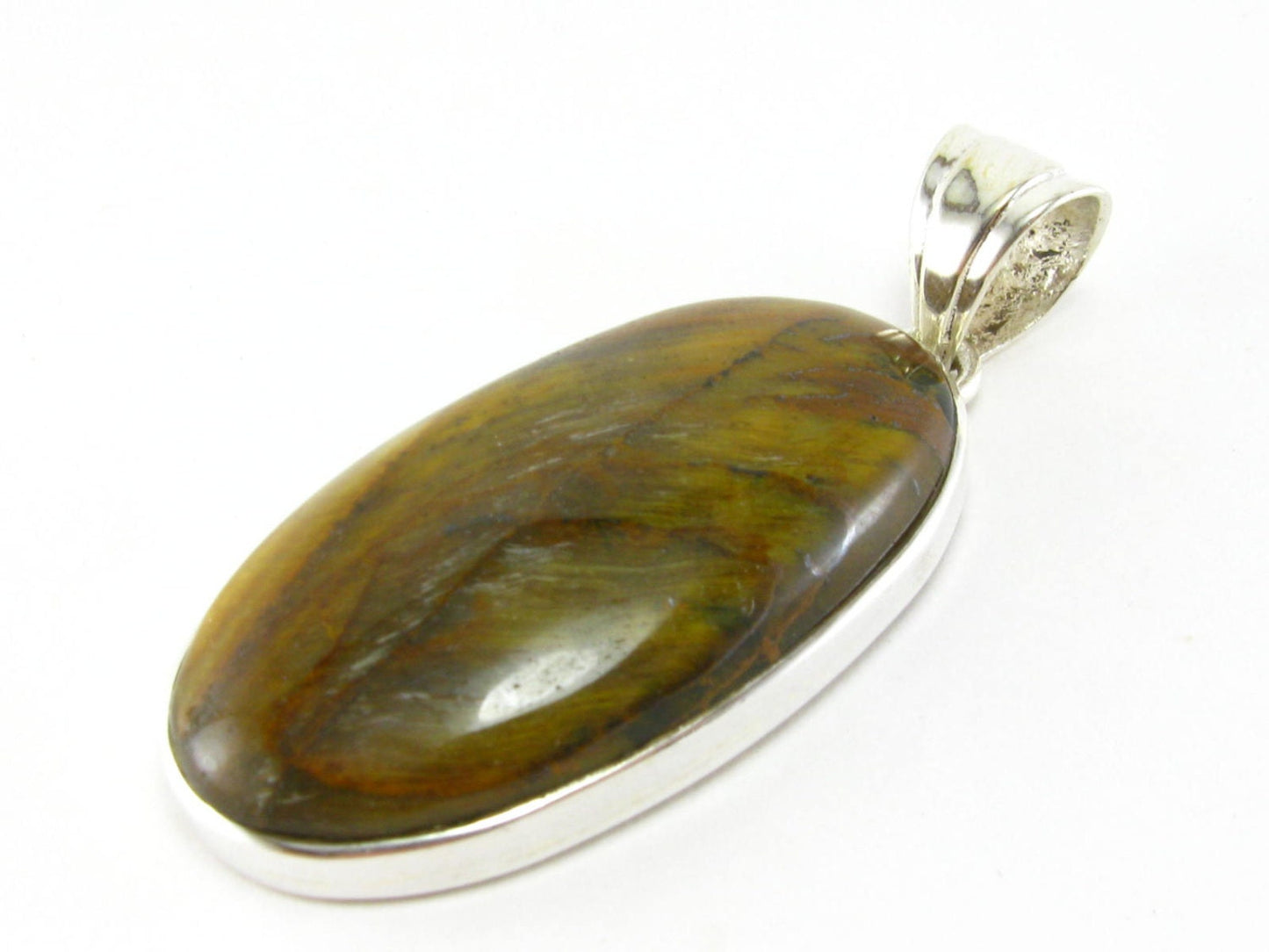 Tiger Eye Sterling Silver 925 Pendant - 1.8"