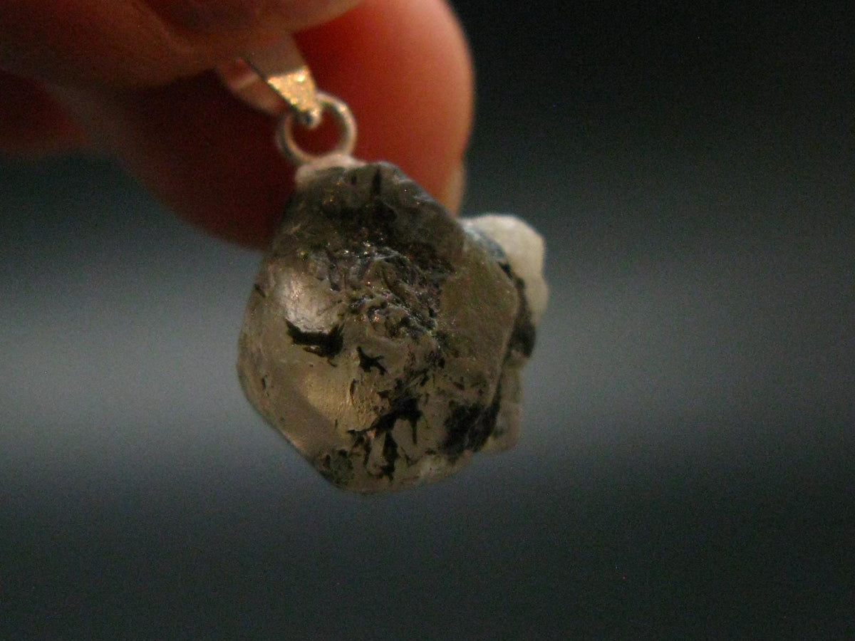Phenakite Phenacite Crystal Silver Pendant From Russia - 0.7" - 1.94 Grams