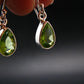 Peridot Olivine Crystal Sterling Silver Earrings From Pakistan - 1.1" - 2.73 Grams