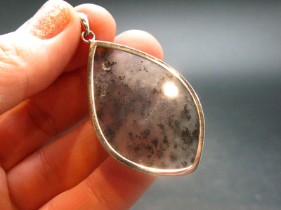 Moss Agate Silver Pendant From Russia - 10.25 Grams - 2.0"