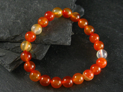 Carnelian Genuine Bracelet ~ 7 Inches ~ 8mm Round Beads