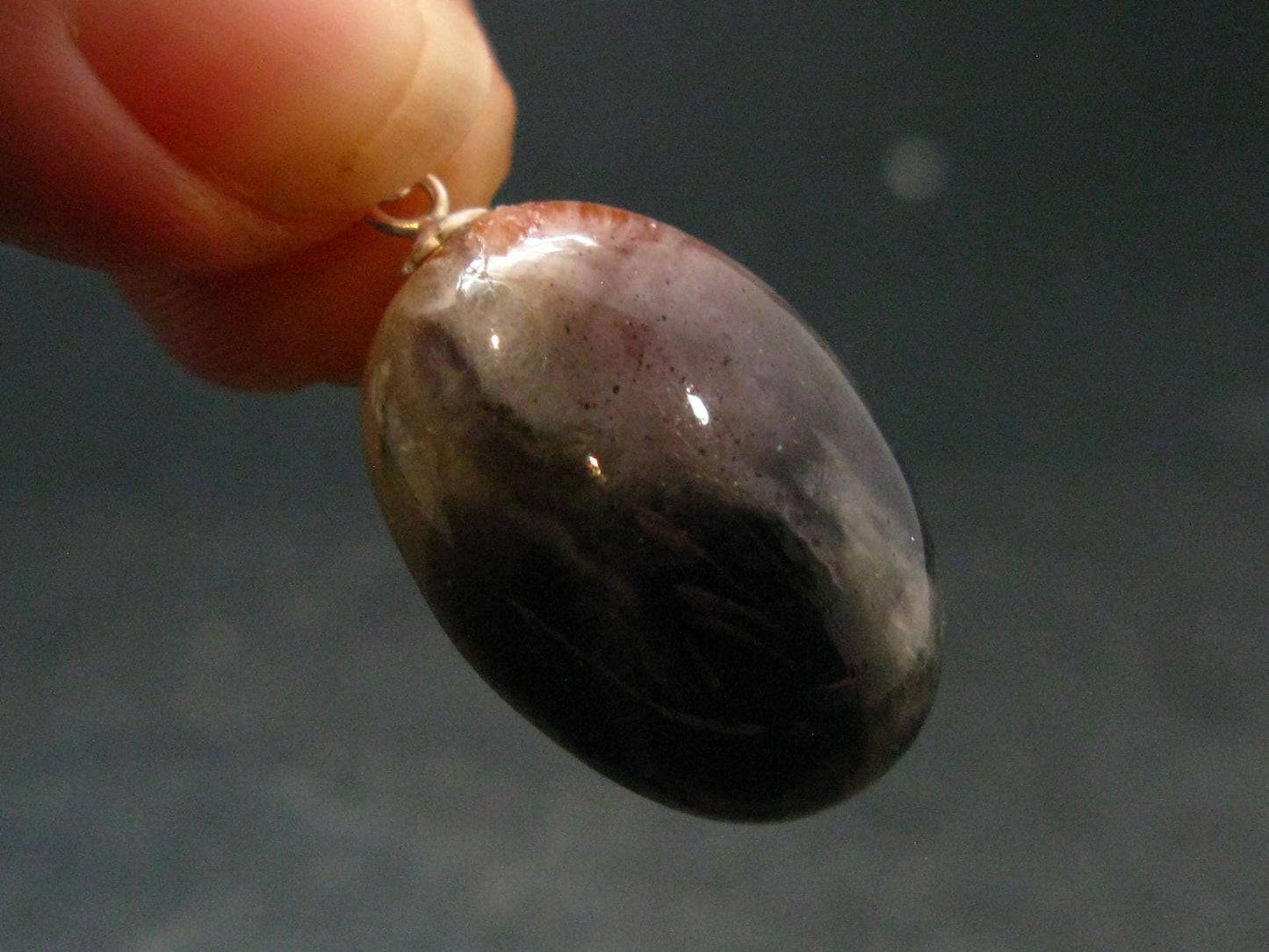 Iolite Cordierite & Sunstone Silver Pendant From India - 1.2" - 5.47 Grams
