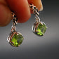 Peridot Olivine Crystal Sterling Silver Earrings From Pakistan - 0.7" - 2.68 Grams