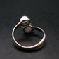 Very Rare White Cryolite 925 Silver Ring from Greenland - Size 8 - 2.38 Grams