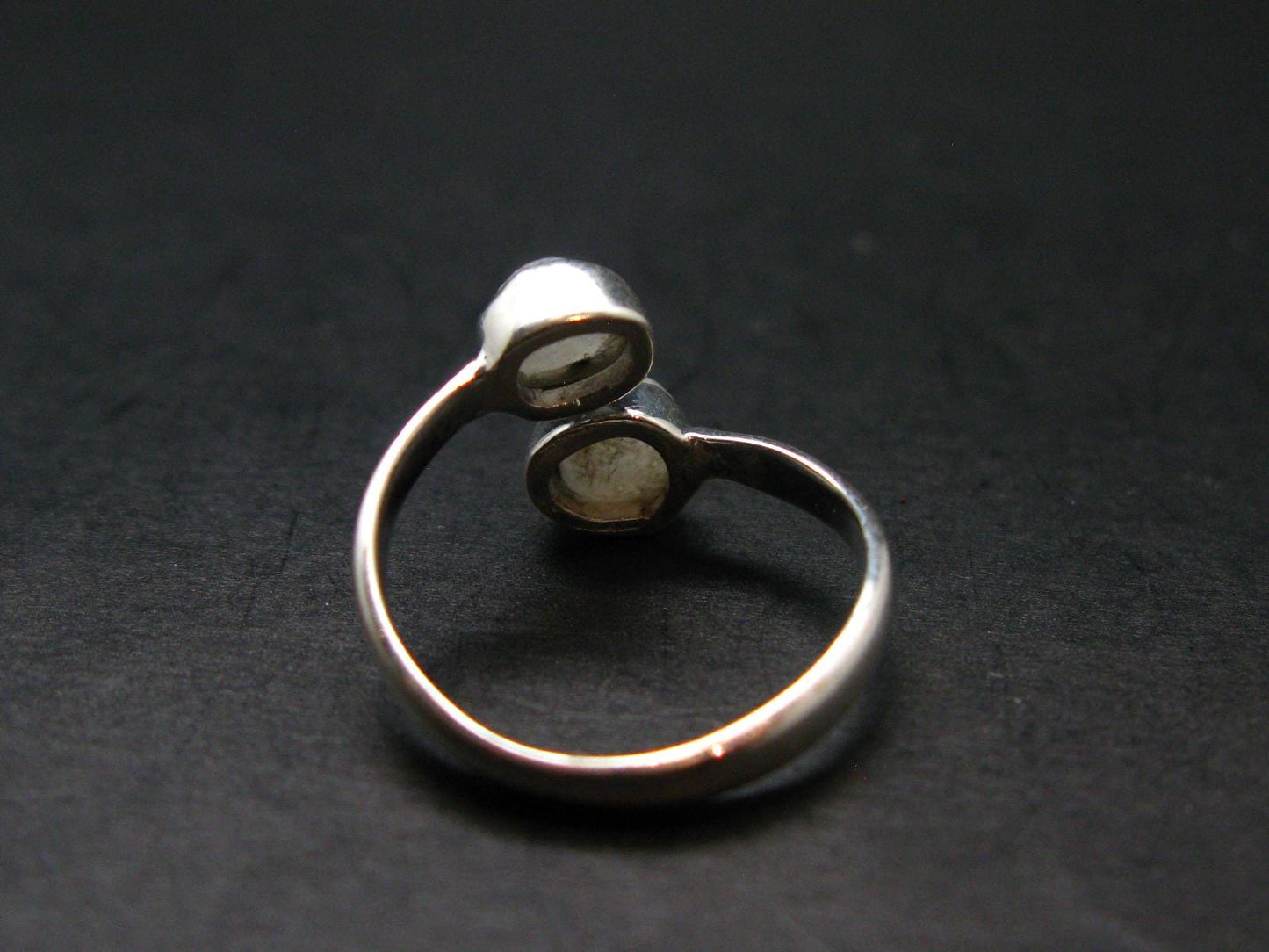 Very Rare White Cryolite 925 Silver Ring from Greenland - Size 8 - 2.38 Grams