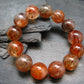 Red Rutilated Quartz Genuine Bracelet ~ 7.5 Inches ~ 18mm Round Beads