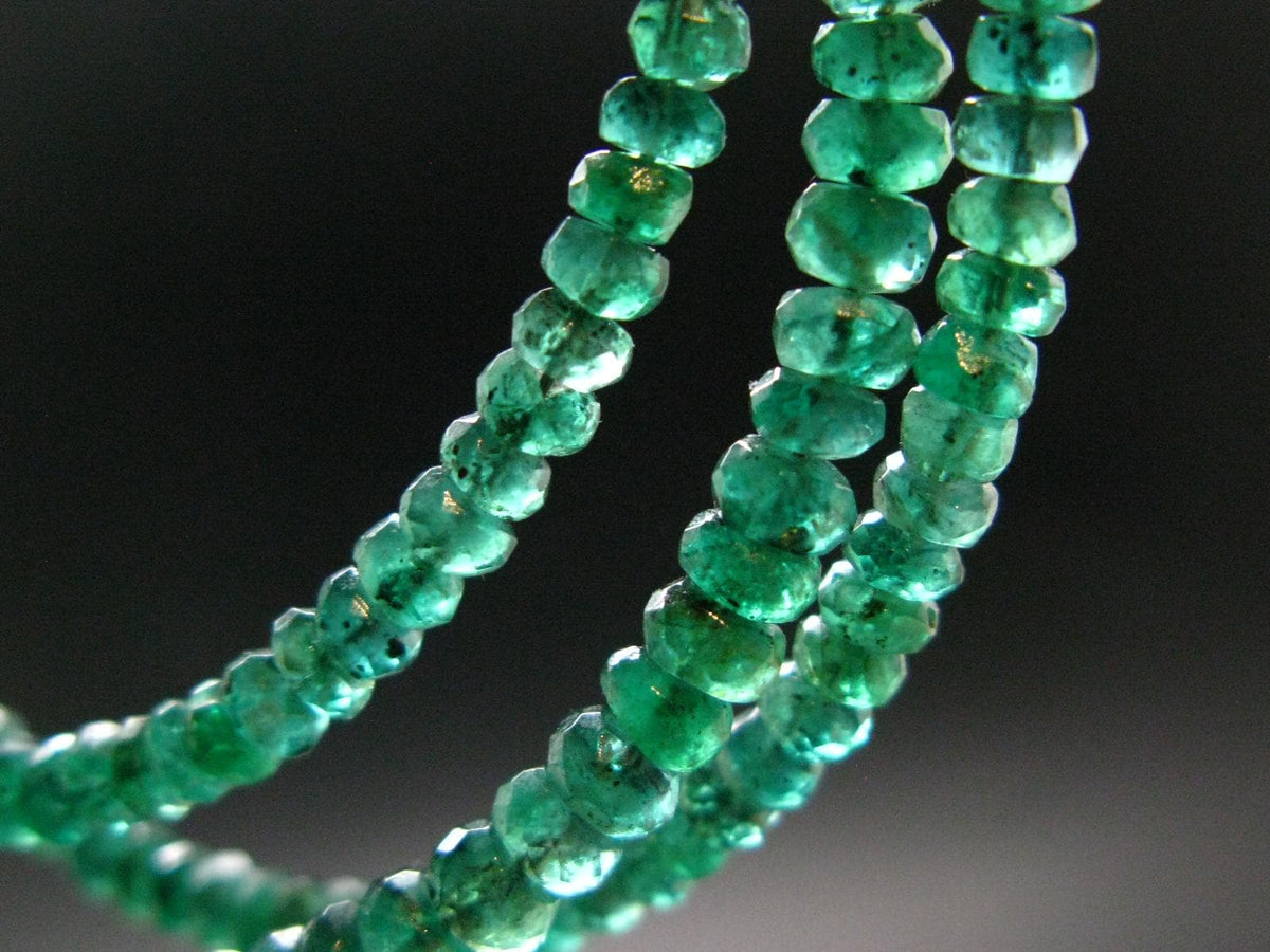 Emerald Faceted Necklace From Colombia - 21" - 10.96 Grams