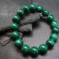 Malachite Genuine Bracelet ~ 7 Inches ~ 12mm Round Beads