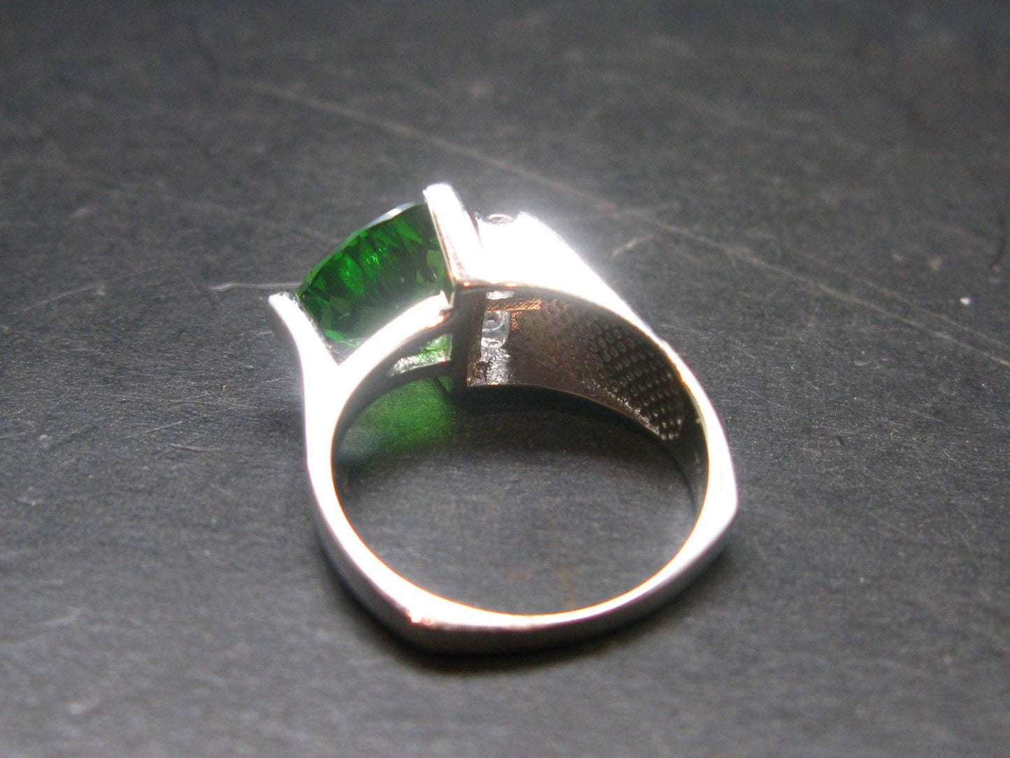 Helenite Gaia Stone Gem Sterling Silver Ring From Washington - Size 7.5 - 1.72 Carats