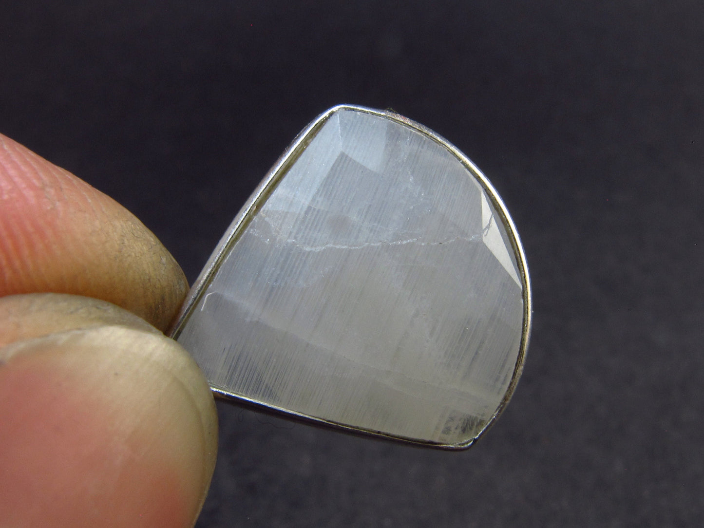 Natural Glow From Inside Moonstone 925 Silver Pendant - 0.9" - 1.95 Grams