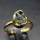 Moldavite Gold Plated Silver Ring - Size 7 - 1.19 Grams