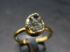 Moldavite Gold Plated Silver Ring - Size 7 - 1.19 Grams