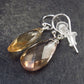 Stunning Natural Faceted Drop Shape Ametrine Crystal Silver Earrings - 1.2" - 2.69 Grams