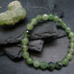 Prehnite & Epidote Genuine Bracelet ~ 7 Inches ~ 8mm Facetted Beads