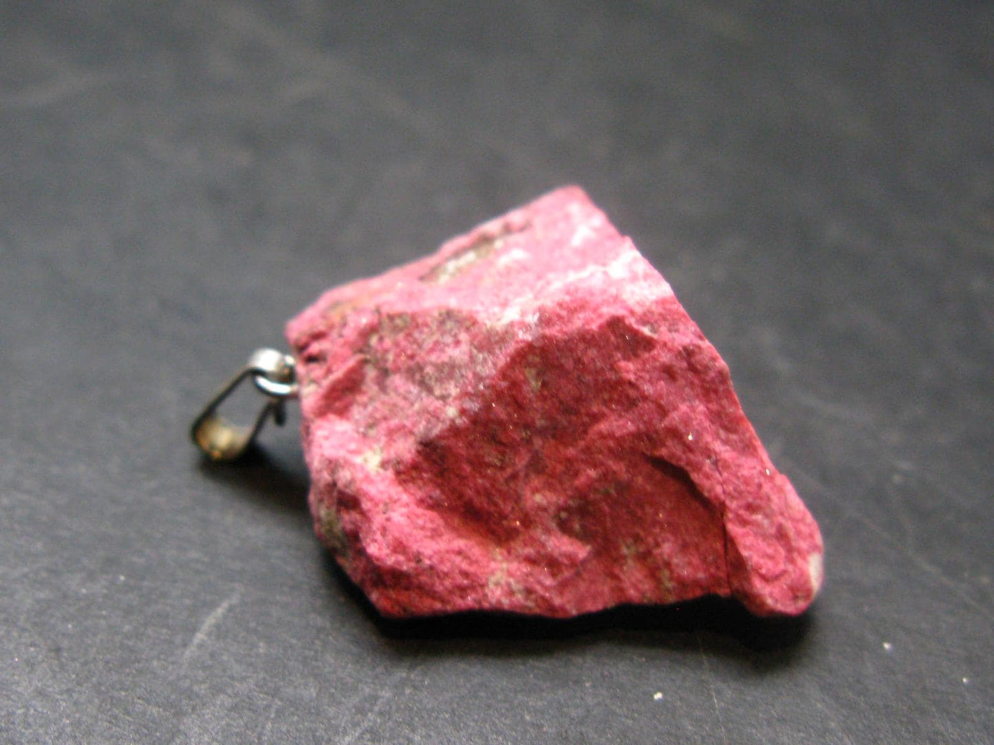 Rosaline Zoisite!! Rare Raw Deep Pink Thulite Silver Pendant From Norway - 1.2"