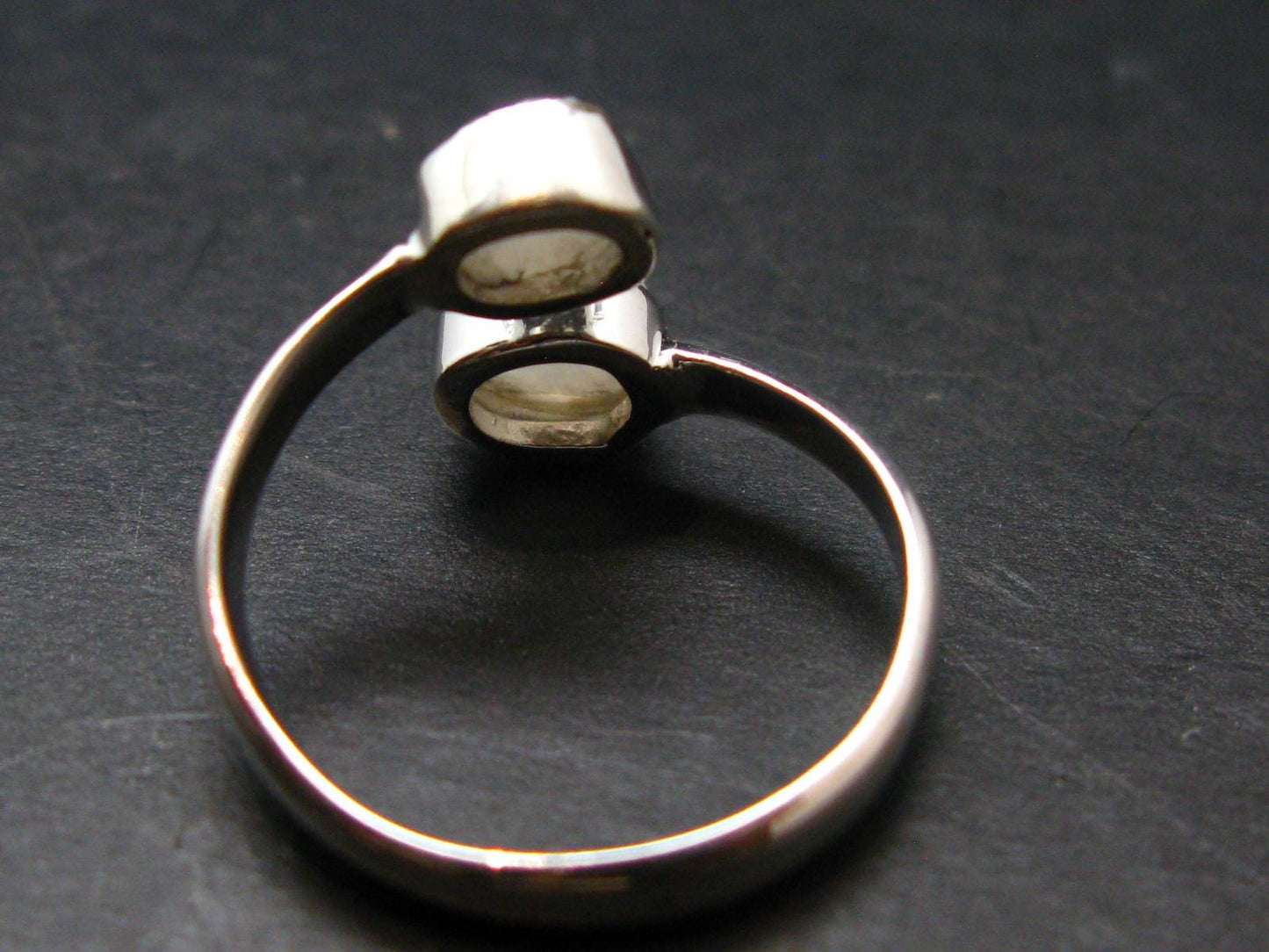 Very Rare White Cryolite 925 Silver Ring from Greenland - Size 8 - 2.47 Grams