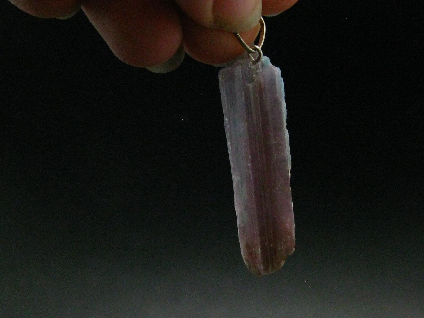 Rarest Paraiba Copper Blue Tourmaline Crystal Silver Pendant From Brazil - 1.8" - 6.55 Grams