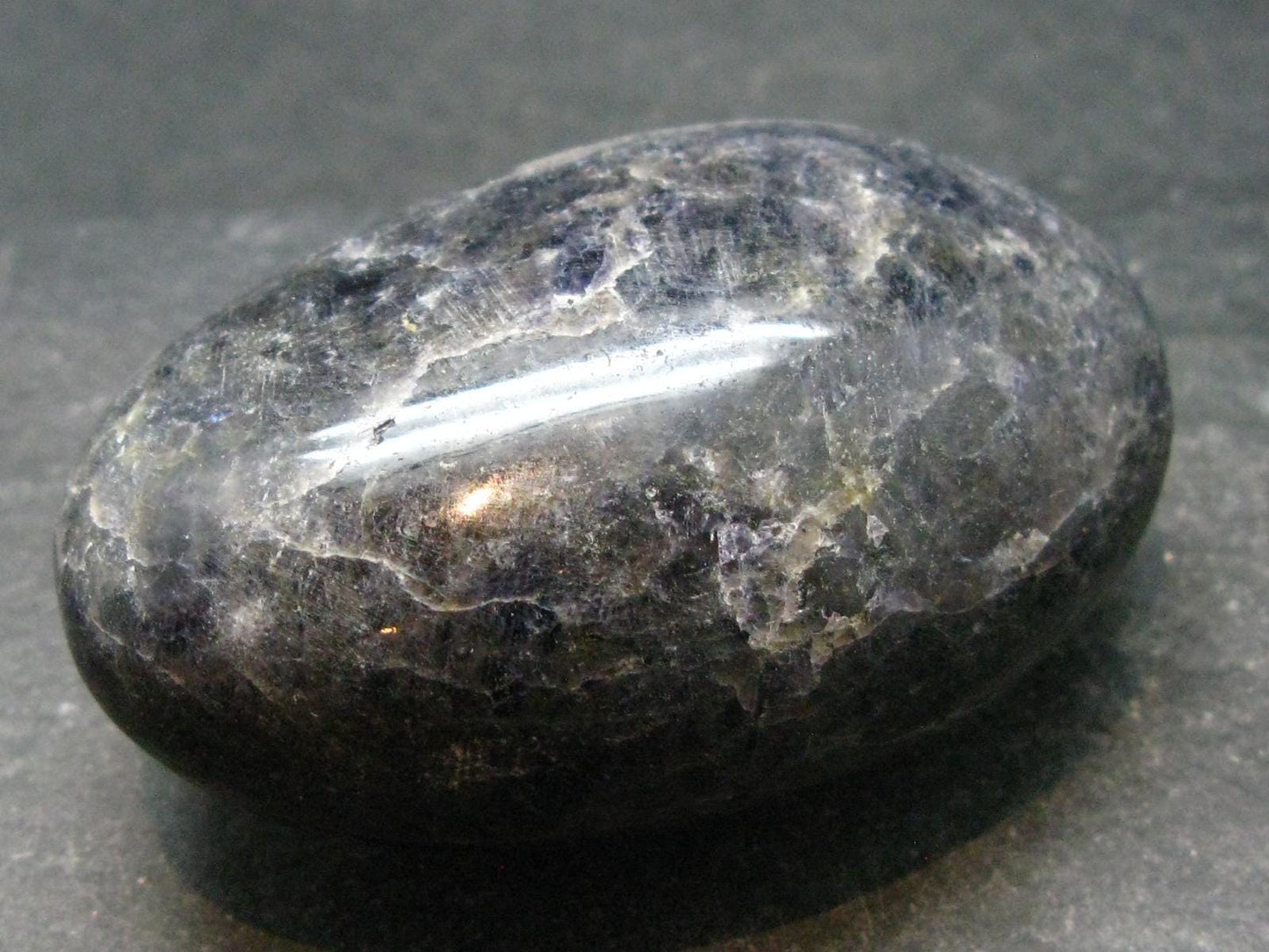 Rare Iolite Cordierite Tumbled Stone from Tanzania - 107.15 Grams - 2.4"
