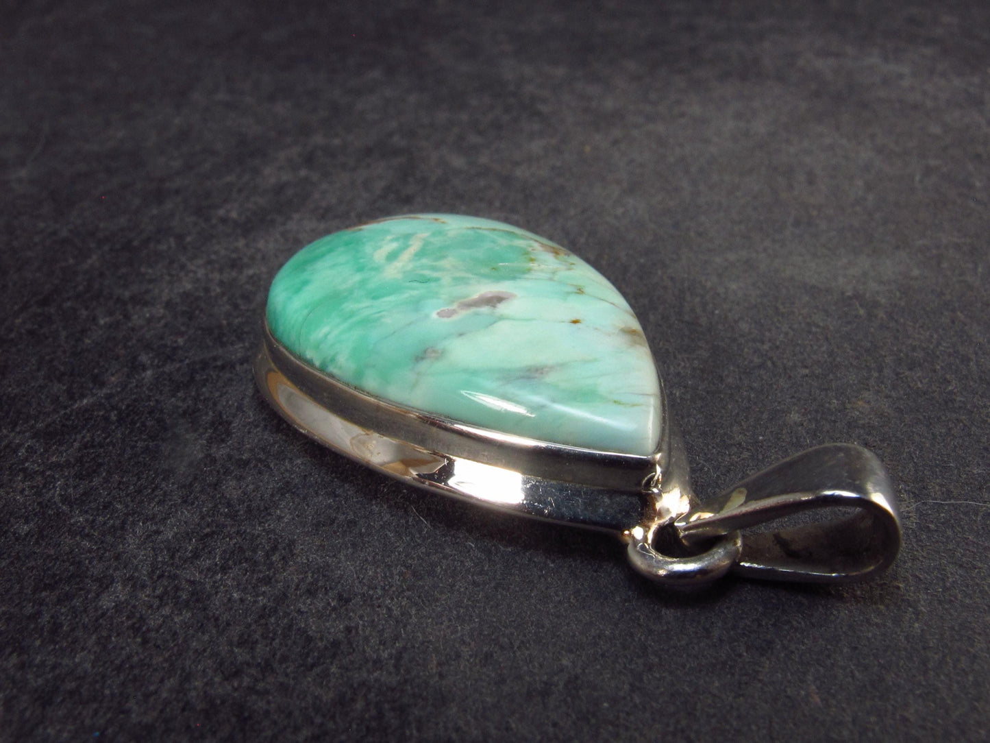 Rare Variscite Sterling Silver Pendant from Utah - 1.5" - 6.80 Grams