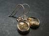 Rutilated Quartz Silver earrings From Brazil - 1.2"
