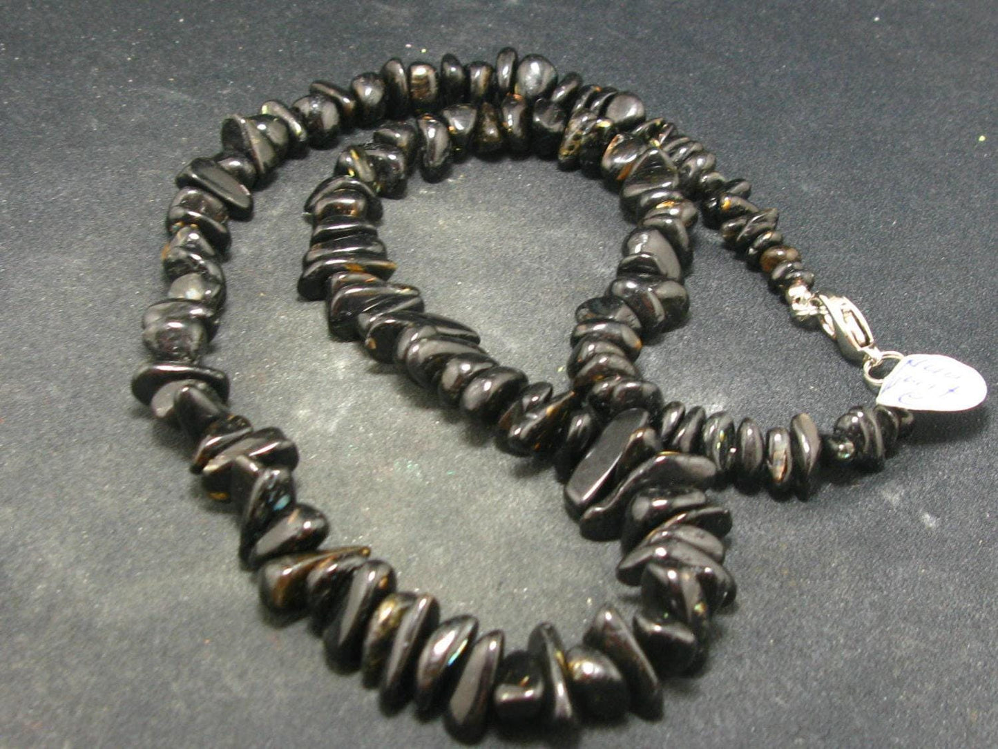 Rare Nuumite Nuummite Necklace From Greenland - 17"