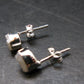 Very Rare White Cryolite 925 Silver Stud Earrings from Greenland - 0.6" - 1.29 Grams