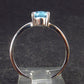 Natural Oval Shaped Facetted Blue Topaz Crystal Sterling Silver Ring - 1.62 Grams - Size 8.25