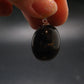 Rare Blue Amber Tumbled Fluorescent Silver Pendant From Indonesia - 1.2" - 4.0 Grams