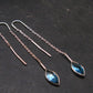 Blue Topaz 925 Silver Earrings from Brazil - 2.2" - 1.33 Grams