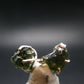 Natural Moldavite Tektite Raw Stud Earrings In Sterling Silver From Czech Republic - 2.10 Grams