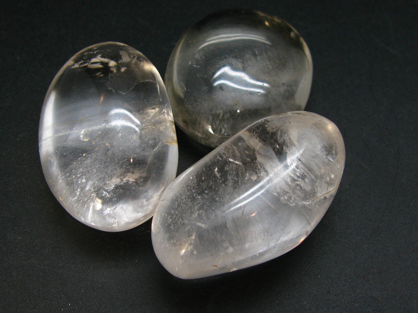Pliny the Elder and Quartz!! Lot of Three Clear Quartz Polished Palmstone From Madagascar