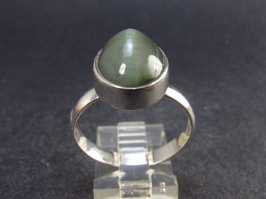 Polished Cats Eye Silver Ring From Brazil - 5.0 Grams - Size 11