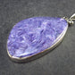 Lilac Stone!!! Stunning Silky Charoite Sterling Silver Pendant From Russia - 2.2" - 13.4 Grams
