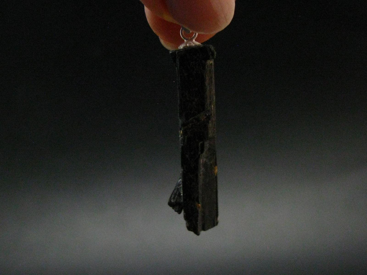 Aegirine Crystal Silver Pendant From Malawi - 1.5" - 3.74 Grams