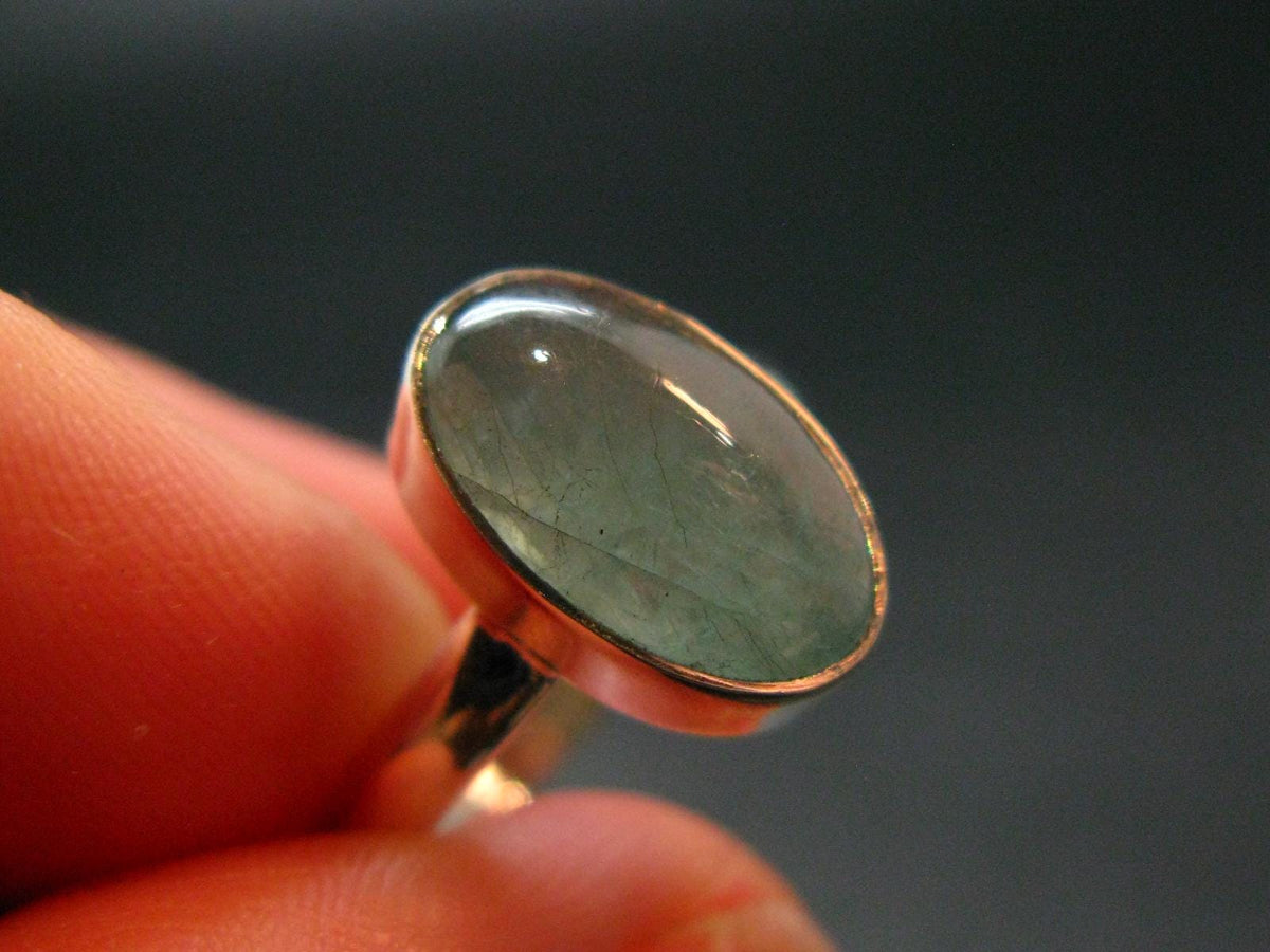 Extremely Rare Grandidierite Silver Ring From Madagascar - Size 8 - 2.90 Grams