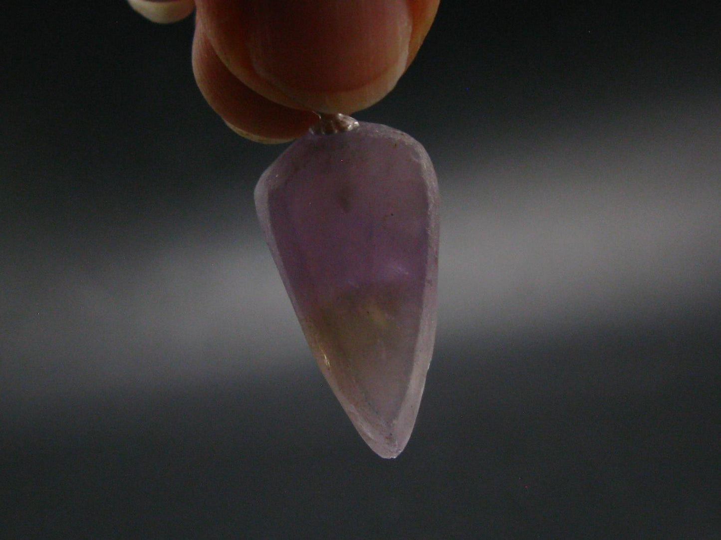 Stunning Natural Gem Ametrine Crystal Silver Pendant From Bolivia - 1.3" - 4.57 Grams