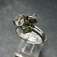 Moldavite Herkimer Meteorite Sterling Silver Ring From Czech Republic - Size 8 - 4.33 Grams