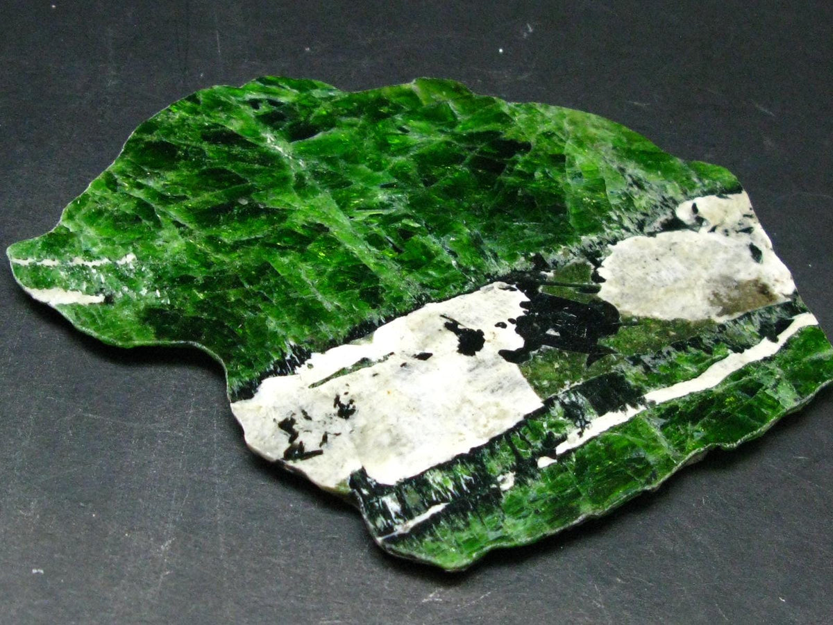 Chrome Diopside Polished Slice From Russia - 2.0" - 84.80 Grams
