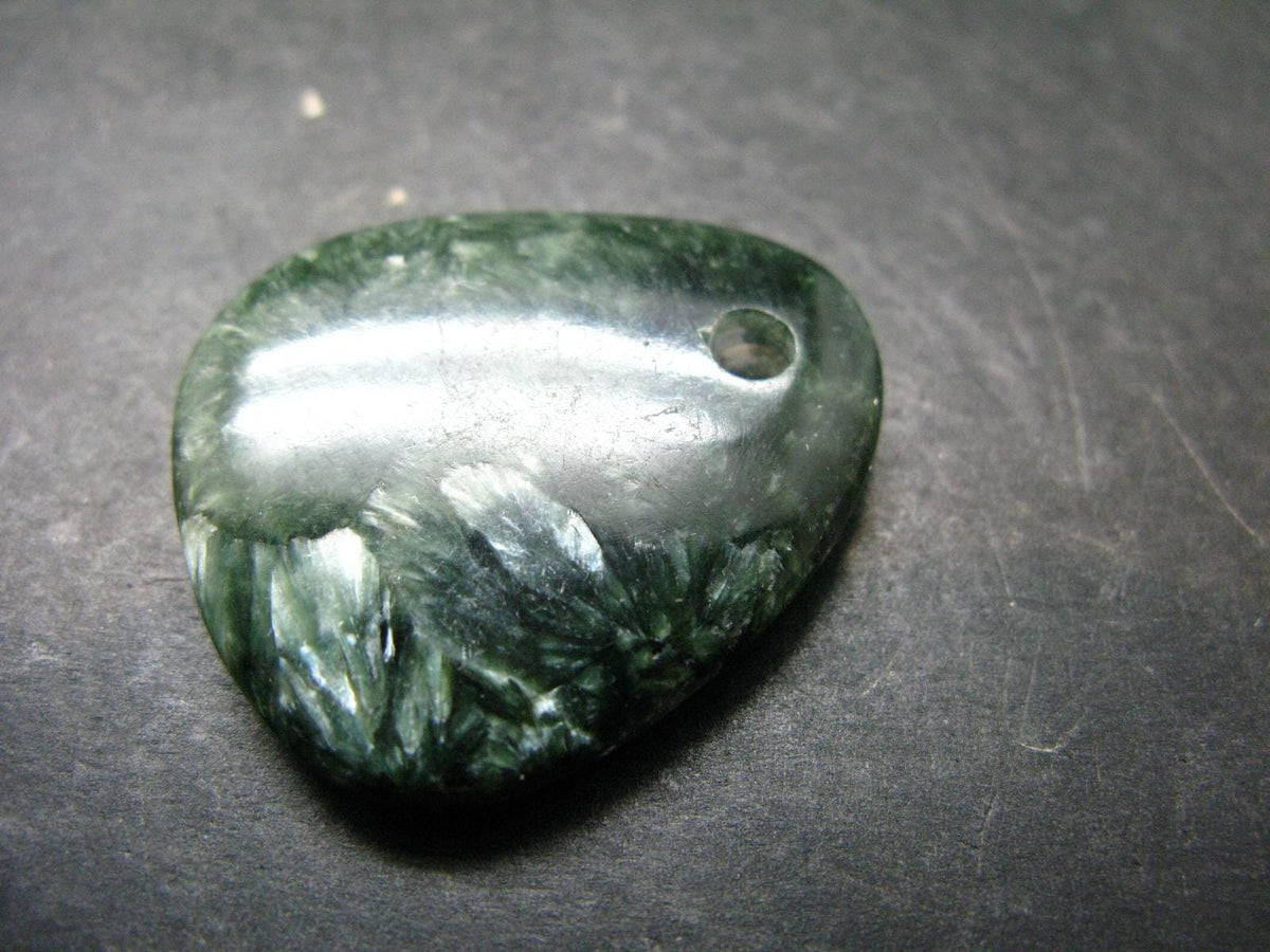 Polished Seraphinite Clinochlore Metal Free Pendant From Russia - 1.5"