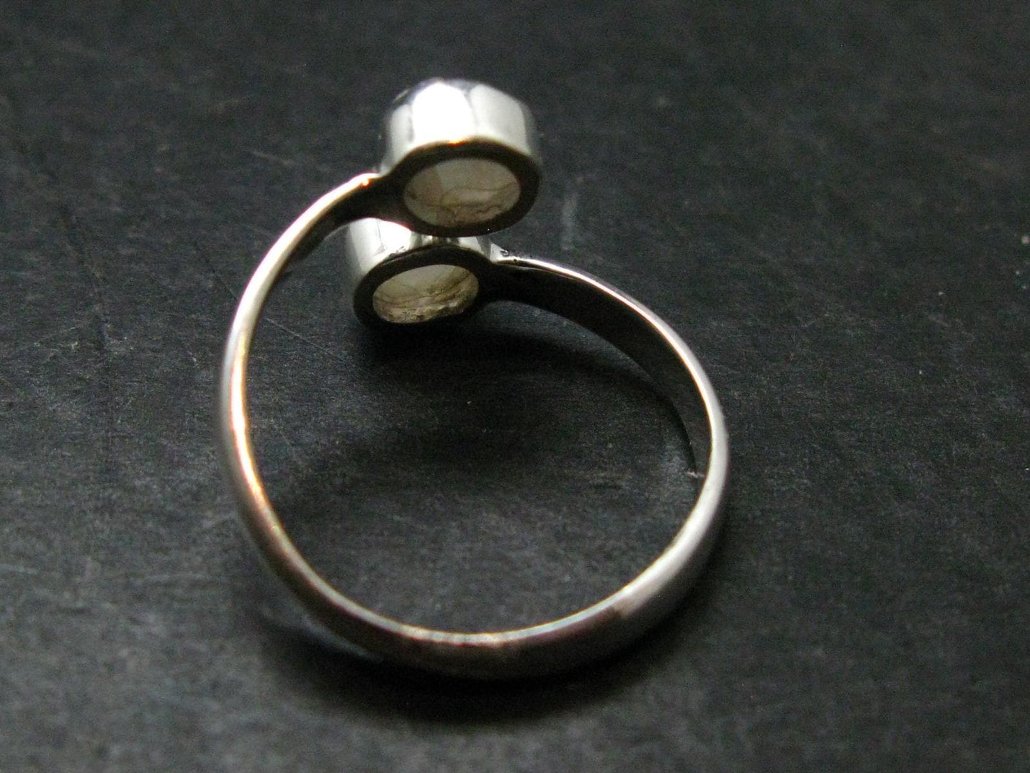 Very Rare White Cryolite 925 Silver Ring from Greenland - Size 9 - 2.47 Grams