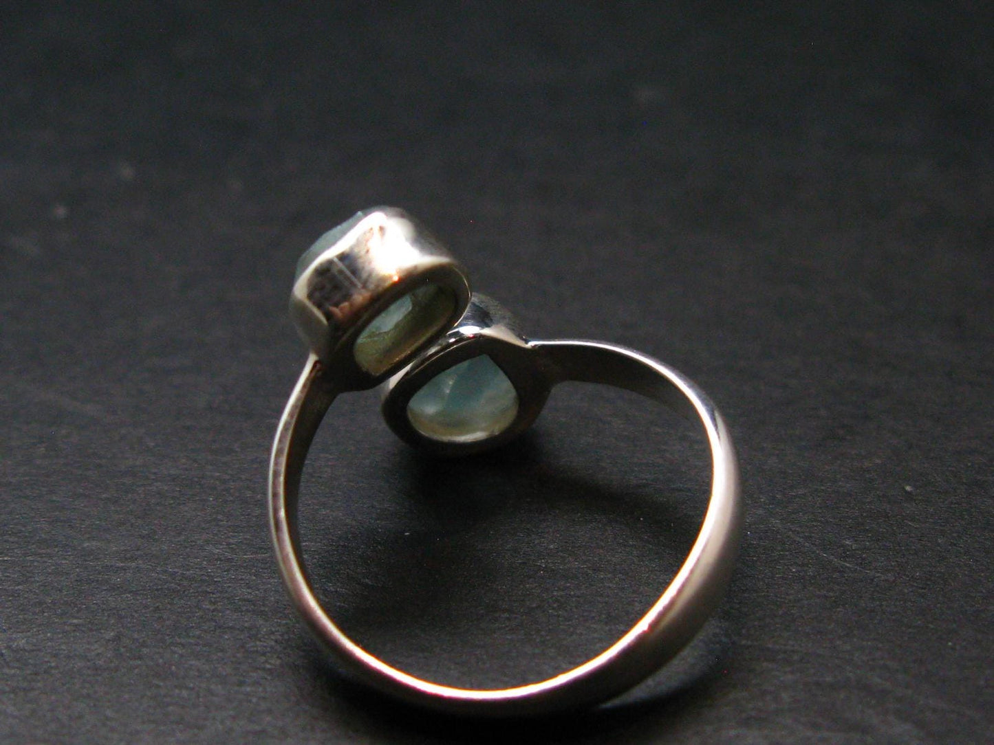 Blue Zircon Ring 925 Silver from Cambodia - Size 5