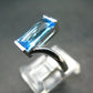 Natural Faceted Round Swiss Blue Topaz Crystal Sterling Silver Ring - 3.71 Grams - Size 6