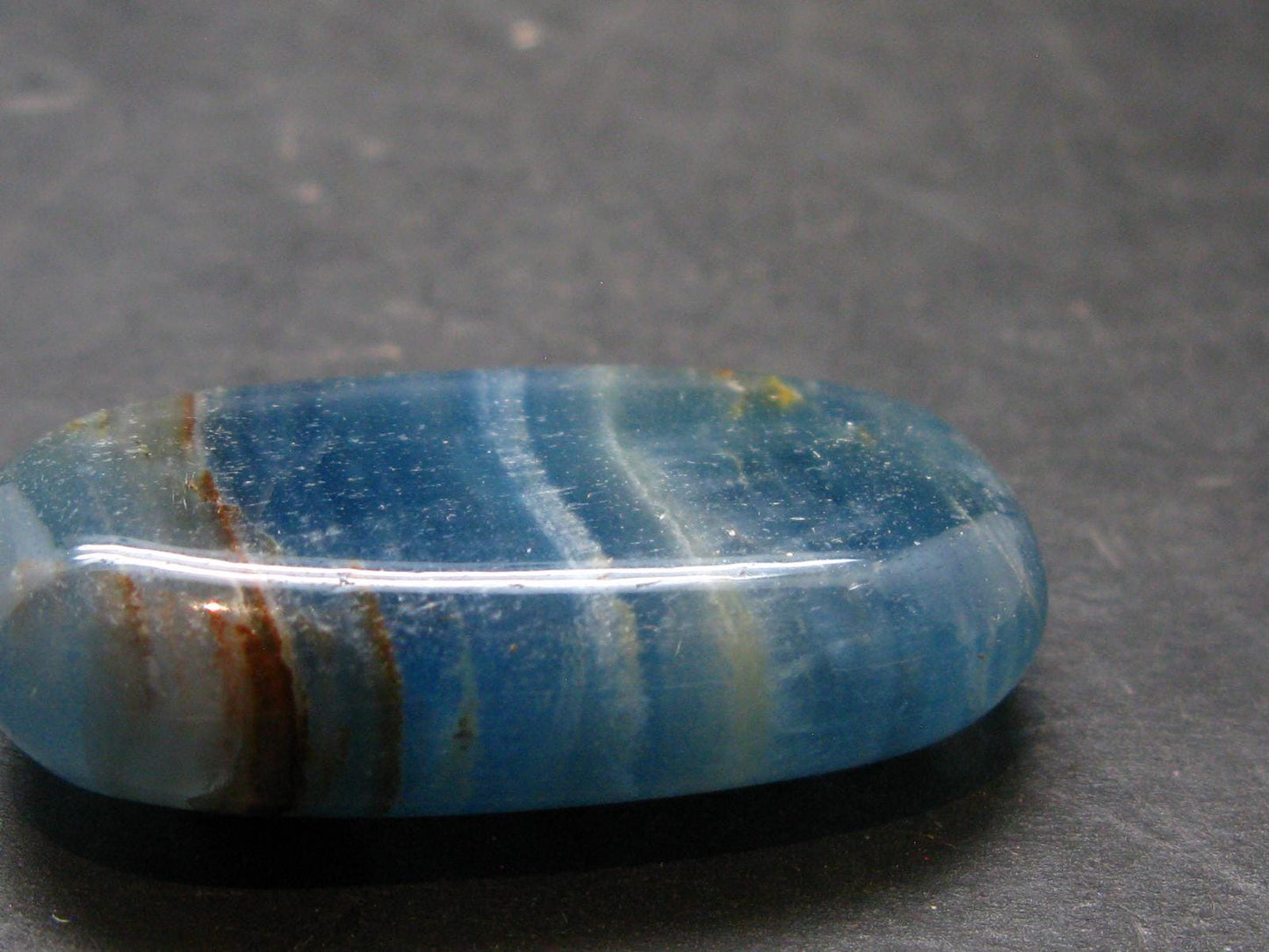 Nice Lemurian Aquatine Blue Calcite Tumbled From Argentina - 1.5" - 18.01 Grams