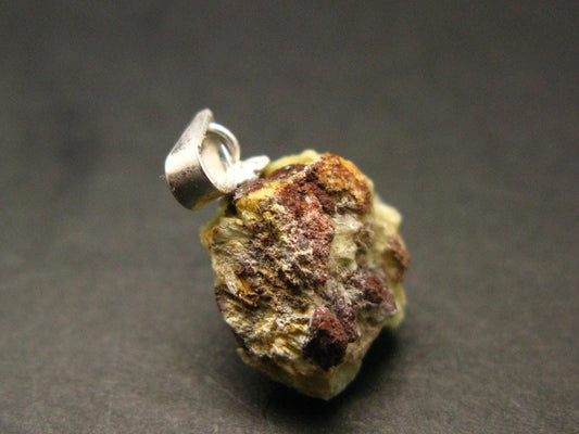 Very Rare Phosphophyllite Silver Pendant From Bolivia - 0.7" - 1.93 Grams