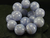 Blue Lace Agate Genuine Bracelet ~ 7.5 Inches ~ 14mm Round Beads